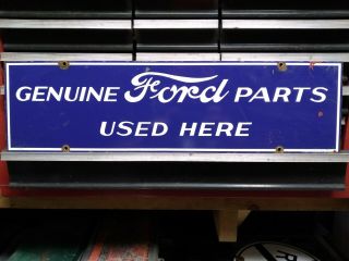 Vintage Ford Parts Here Porcelain Metal Dealership Sign
