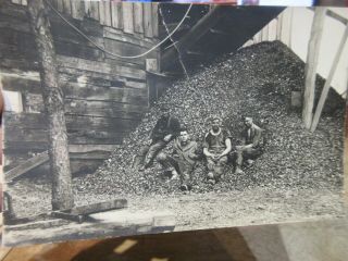 Vintage Old Ohio Postcard Sherve Holmes County Coal Mine ? Real Photo Worker Men