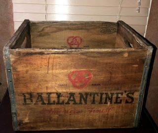 Ballantines Beer Wooden Crate Box 1951 Newark Nj Breweriana Collectible