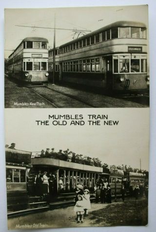 Mumbles Train,  The Old And The,  Real Photo Postcard 1934