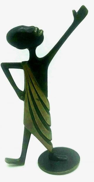 Vintage Hagenauer Wien Bronze W/ Black African Made In Austria Handmade