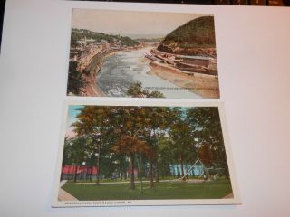 Mauch Chunk Pa - 2 Old Postcards - View Of The Dam From Prospect - Memorial Park