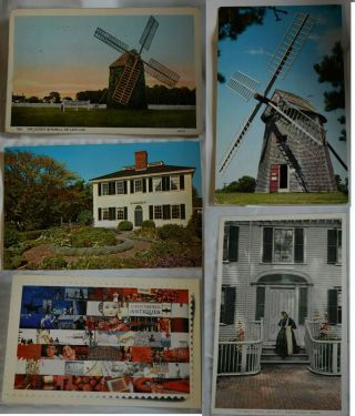 5 Vintage Postcards Massachusetts 1920s - 1970s,  Some With Stamp