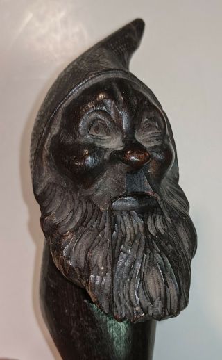 Antique Hand - Carved Black Forest Wooden Nutcracker - Bearded Gnome N/r