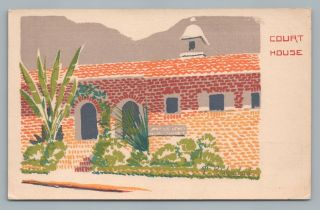 Topanga Ca Court House—vintage Art Serigraph—ma Sheehan—los Angeles County 1940s