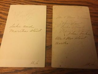 Two Antique CDV Photo of the Stout Family :John,  Luke and Martha 1860s Michigan? 2