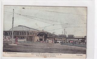 Vintage Postcard Railway Station Sydney Nsw 1900s