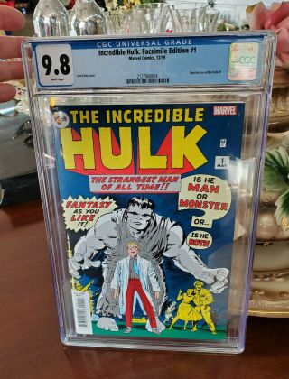 Incredible Hulk 1 May (marvel) Cgc 9.  8 White Pages Facsimile Edition Reprint
