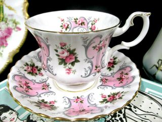 Royal Albert Tea Cup And Saucer Love Story Teacup Valerie Pink Rose Pink Cup