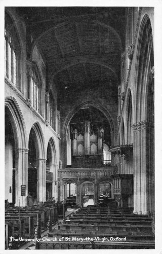 Oxford University Chruch Of St.  Mary - The - Virgin England Old Postcard Unposted.