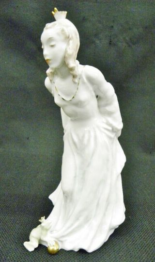 Vintage Signed German Rosenthal Porcelain Figurine " Princess And Frog King " 1940