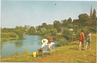 Very Rare Collectable Vintage The River Ross On Wye Colourmaster Postcard