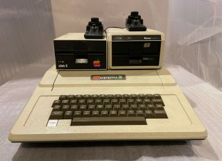 Vintage Apple Ii Plus Computer With 2 Disk Drives And Reference Books.