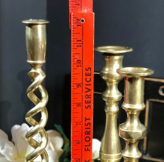 6 Solid Brass Vintage Candle Holders vintage,  heavy Wedding Holiday Decor 5