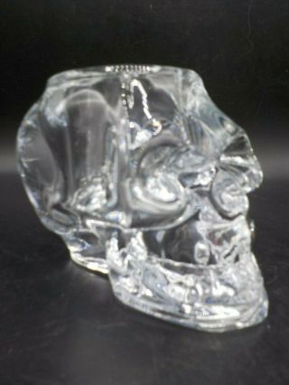 Heavy Lead Crystal Glass Skull Votive Candle Holder Tea Light