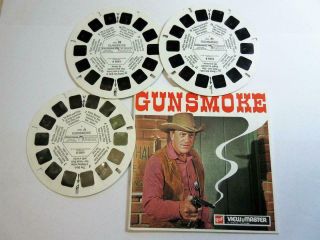 Vintage Viewmaster 3d Photo Reels - Tv Show Gunsmoke No.  B589 - Set Of 3