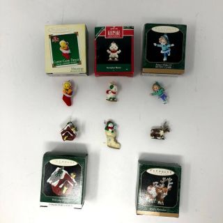 Hallmark 6 Miniature Christmas Ornaments Tweedy Betsy Bunny Bird House