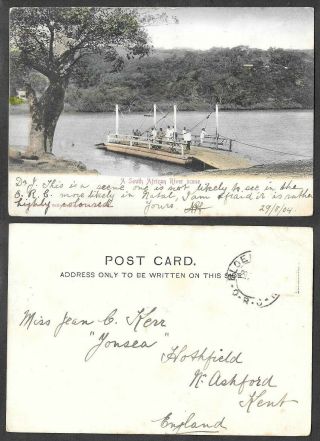 Old South Africa Postcard - River Scene