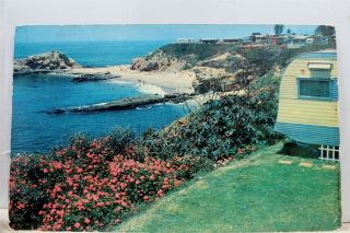 California Ca Laguna Beach Treasure Isle Island Trailer Park Postcard Old View