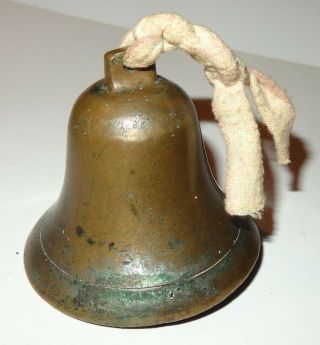 Small Old Vintage 2 5/8 " Tall Bell Made Of Brass Or Some Other Type Of Metal