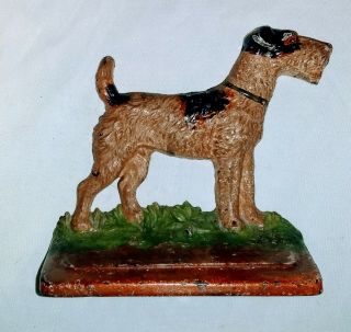 Antique Hubley Cast Iron Terrier Doorstop/ Paperweight/bookend