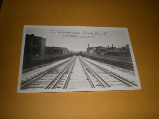 Old Rppc View Subway Joins " L " Chicago Il Illinois Railroad Track Photo Postcard