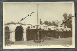 Old Postcard,  The Railway Station,  Peshawar Cantt,  Pakistan,  India