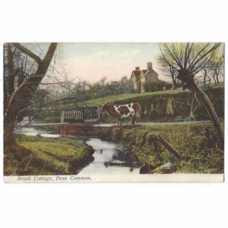Penn Common Nr Wolverhampton,  Brook Cottage,  Old Postcard Postally 1905