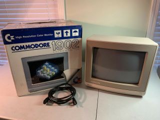 Vintage Commodore 1902 Color Monitor & Box - For Parts/repair