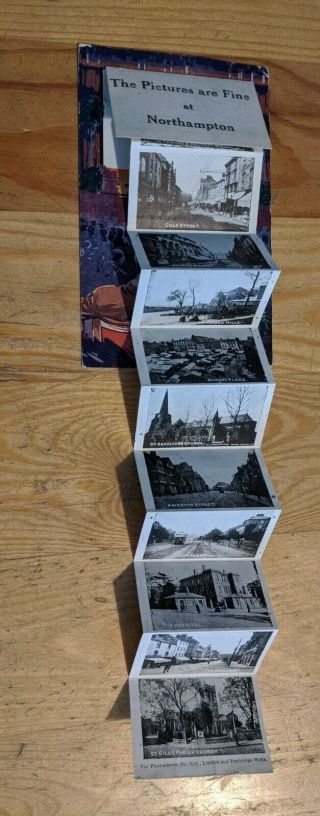Vintage Northampton Postcard Foldout Photos