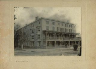 C1900 Green Tree Hotel Antique Photograph West Chester Pa Street View Haverstick
