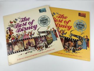 The Best Of Disney Volume 1 & 2 Soundtrack Vintage Disneyland Record Vinyl Lp
