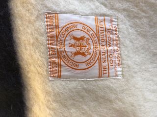 Vintage Hudson Bay England 4 Point 100 Felted Wool Classic Stripe Blanket 3