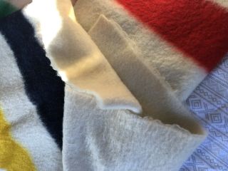 Vintage Hudson Bay England 4 Point 100 Felted Wool Classic Stripe Blanket 4