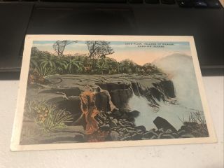 Vintage Postcard 1907 - 1915 Lava Flow Volcano Of Kilauea Hawaiian Islands