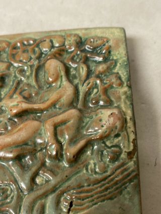 ADAM EVE GOD TREE OF LIFE HENRY MERCER MORAVIAN ceramic tile,  Doylestown PA 1991 3