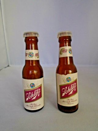 Vintage Schlitz Beer Bottle Salt And Pepper Shakers