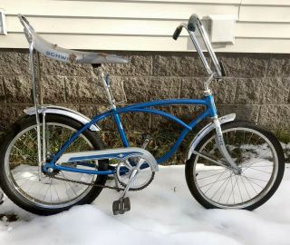 Vintage Schwinn Stingray Banana Seat Muscle Bike 1 Spd Boys 20” Krate Blue 1980