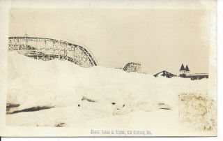 1918 - Beach Scene In Winter,  Old Orchard,  Maine,  (a319)