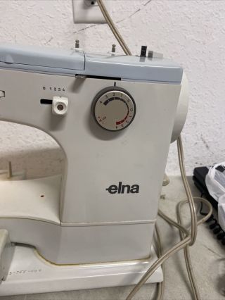 Vintage Elna SU Sewing Machine With Case Foot Pedal 6