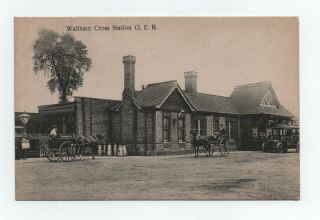 Vintage Railway Postcard Waltham Cross Station G.  E.  R.  Hertfordshire