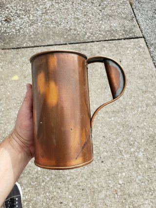 Antique Copper Beer Mug Tankard Tavern Pitcher Handmade Aafa Primitive Decor