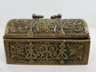 Antique Erhard & Sohne German Ornate Cast Brass Box Trinket Treasure Box Vintage 3