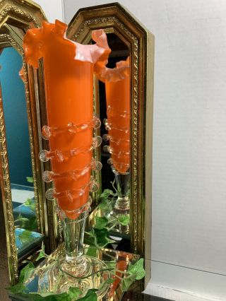 Antique Czech Art Deco Mouth Blown Art Glass Vase H 30 Cm