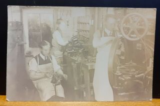 Old Workshop Real Photo Postcard - Aylesbury Boot Repair Shop Buckinghamshire Uk