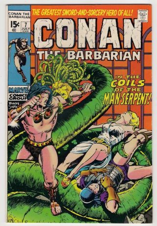 Conan The Barbarian 7 White Vf - Nm 9.  0 1971 Barry Smith; Son Of Set