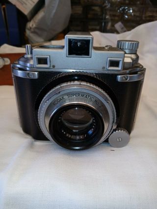 Vintage Kodak Medalist Supermatic No.  2 Ektar 100 Mm Camera W/ Leather Case