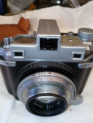 Vintage Kodak Medalist Supermatic No.  2 Ektar 100 MM Camera W/ Leather Case 2