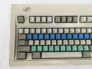 Vintage IBM Model M Keyboard 1391401 L1 - CB 1992 Blue & Green Colored Keys 2