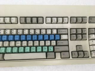 Vintage IBM Model M Keyboard 1391401 L1 - CB 1992 Blue & Green Colored Keys 3